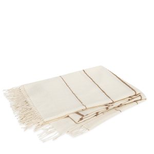 Matouk Amelia Boucle Stripe Alpaca Throw