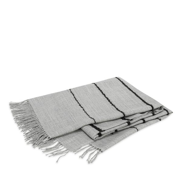 Matouk Amelia Boucle Stripe Alpaca Throw