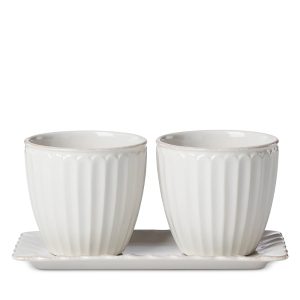 Lenox Set of 2 French Perle Herb Pots with Tray