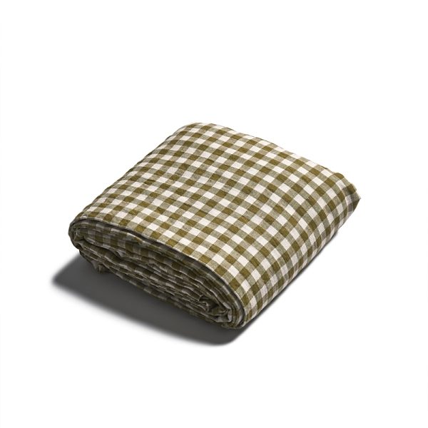 Piglet in Bed Gingham Linen Duvet Cover, King