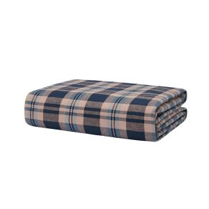 Piglet in Bed Dallington Plaid Linen Blend Duvet Cover, Twin