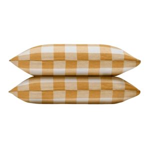 Piglet in Bed Emsworth Plaid Linen Blend Pillowcase (Pair), Square