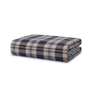 Piglet in Bed Dallington Plaid Linen Blend Duvet Cover, King