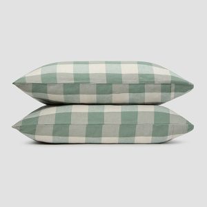 Piglet in Bed Emsworth Plaid Linen Blend Pillowcase (Pair), Square
