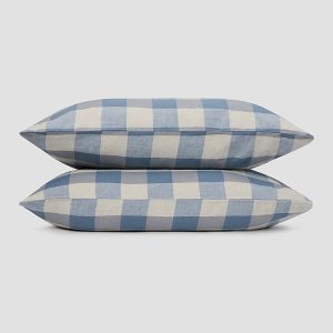 Piglet in Bed Emsworth Plaid Linen Blend Pillowcase (Pair), Square