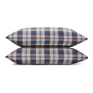 Piglet in Bed Dallington Plaid Linen Blend Pillowcase Pair, King
