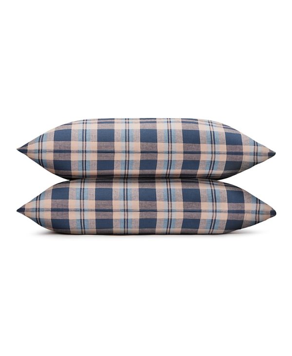 Piglet in Bed Dallington Plaid Linen Blend Pillowcase Pair, King