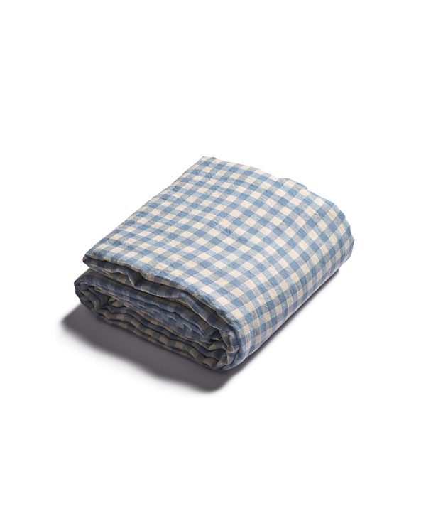 Piglet in Bed Gingham Linen Duvet Cover, Twin