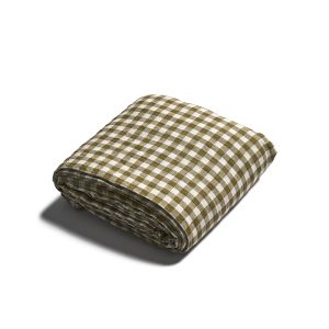 Piglet in Bed Gingham Linen Duvet Cover, Twin