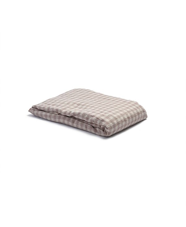 Piglet in Bed Gingham Linen Duvet Cover, Twin