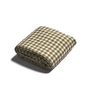 Piglet in Bed Gingham Linen Blend Duvet Cover, Twin