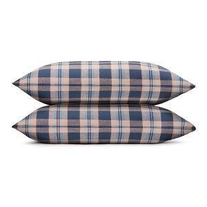 Piglet in Bed Dallington Plaid Linen Blend Pillowcase Pair, Standard