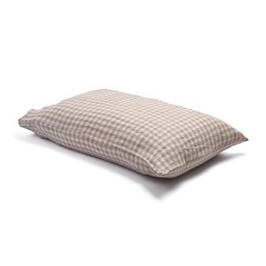 Piglet in Bed Gingham Linen Pillowcase Pair, Square