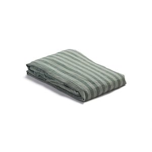 Piglet in Bed Pembroke Stripe Linen Blend Flat Sheet, Twin