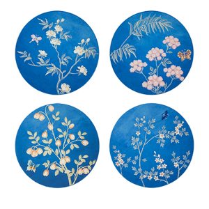 Addison Ross Chinoiserie Lacquered Coasters, Set of 4