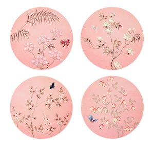 Addison Ross Chinoiserie Lacquered Coasters, Set of 4