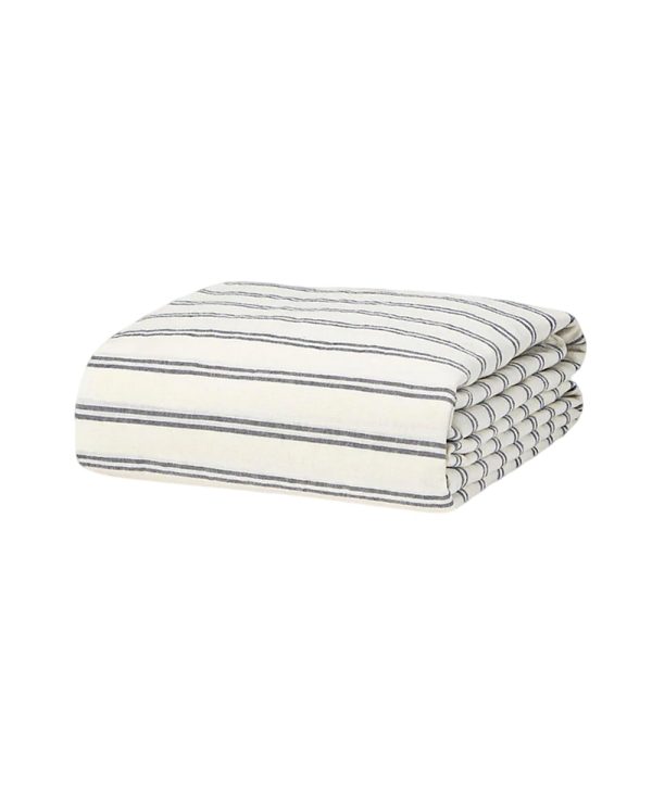 Piglet in Bed Kemptown Stripe Linen Blend Duvet Cover, Queen
