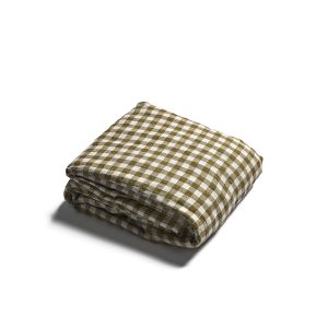 Piglet in Bed Gingham Linen Blend Fitted Sheet, Full