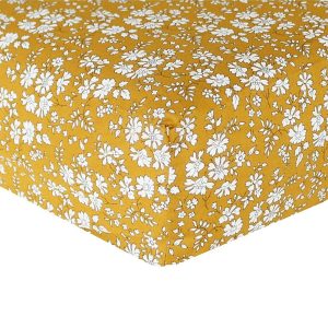 Coco & Wolf Liberty Fabric Capel Mustard Print Fitted Sheet, Queen