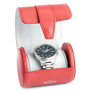 Royce New York Leather Single Watch Travel Roll Case