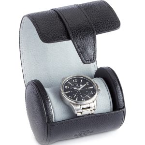 Royce New York Leather Single Watch Travel Roll Case
