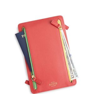 Royce New York Leather Rfid-Blocking Four Zip Organizer Travel Case