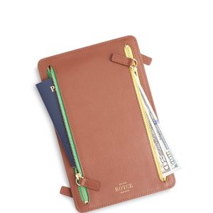 Royce New York Leather Rfid-Blocking Four Zip Organizer Travel Case