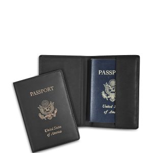 Royce New York Leather Rfid-Blocking Gold-Accented U. s. Passport Case