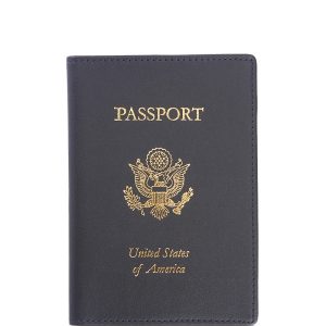 Royce New York Leather Rfid-Blocking Gold-Accented U. s. Passport Case