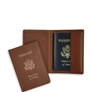 Royce New York Leather Rfid-Blocking Gold-Accented U. s. Passport Case