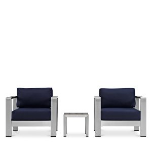 Modway Shore 3 Piece Outdoor Patio Aluminum Set