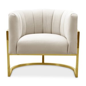 Tov Furniture Magnolia Spotted Chair with Gold in Cream
