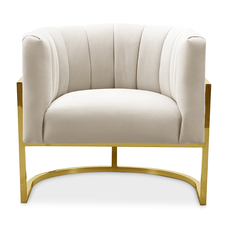 Tov Furniture Magnolia Spotted Chair with Gold in Cream