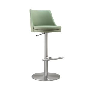 Tov Furniture Reagan Performance Faux Leather Silver Adjustable Stool
