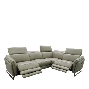 Bloomingdale's 5 Piece Silvio Leather Reclining Sectional