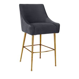 Tov Furniture Beatrix Pleated Velvet Counter Stool