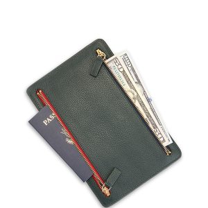 Royce New York Leather Rfid-Blocking Four Zip Organizer Travel Case