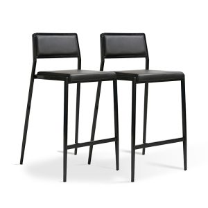 Tov Furniture Gale Performance Faux Leather Stackable Stool, Set of 2