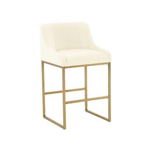 Tov Furniture Lisa Pleated Velvet Counter Stool