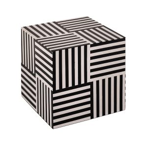Tov Furniture Cube Side Table in Black and White