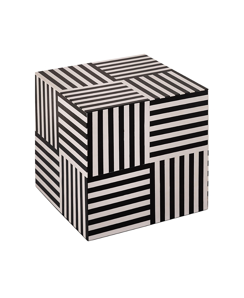 Tov Furniture Cube Side Table in Black and White