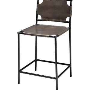 Jamie Young Asher Leather Counter Stool