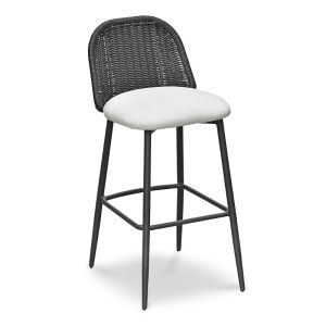 Tov Furniture Alexa Rattan Performance Fabric Barstool