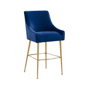 Tov Furniture Beatrix Velvet Bar Stool - Gold Legs