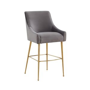 Tov Furniture Beatrix Velvet Bar Stool - Gold Legs