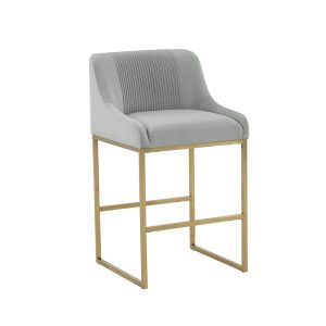 Tov Furniture Lisa Pleated Velvet Counter Stool