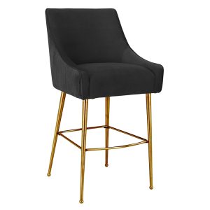 Tov Furniture Beatrix Pleated Velvet Counter Stool