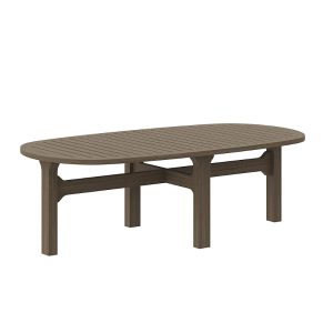 Modway Saratoga Oval Outdoor Patio Teak Wood Coffee Table