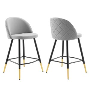 Modway Cordial Performance Velvet Counter Stools, Set of 2