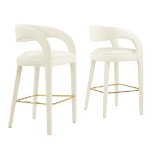 Modway Pinnacle Performance Velvet Bar Stool, Set of 2